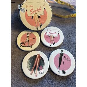 Vintage Rosanna Le Bas Scandale Think Pink Coasters (4)
